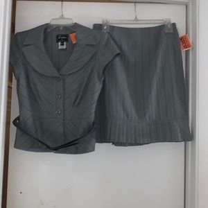 2 piece Pinstripe skirt and jacket set